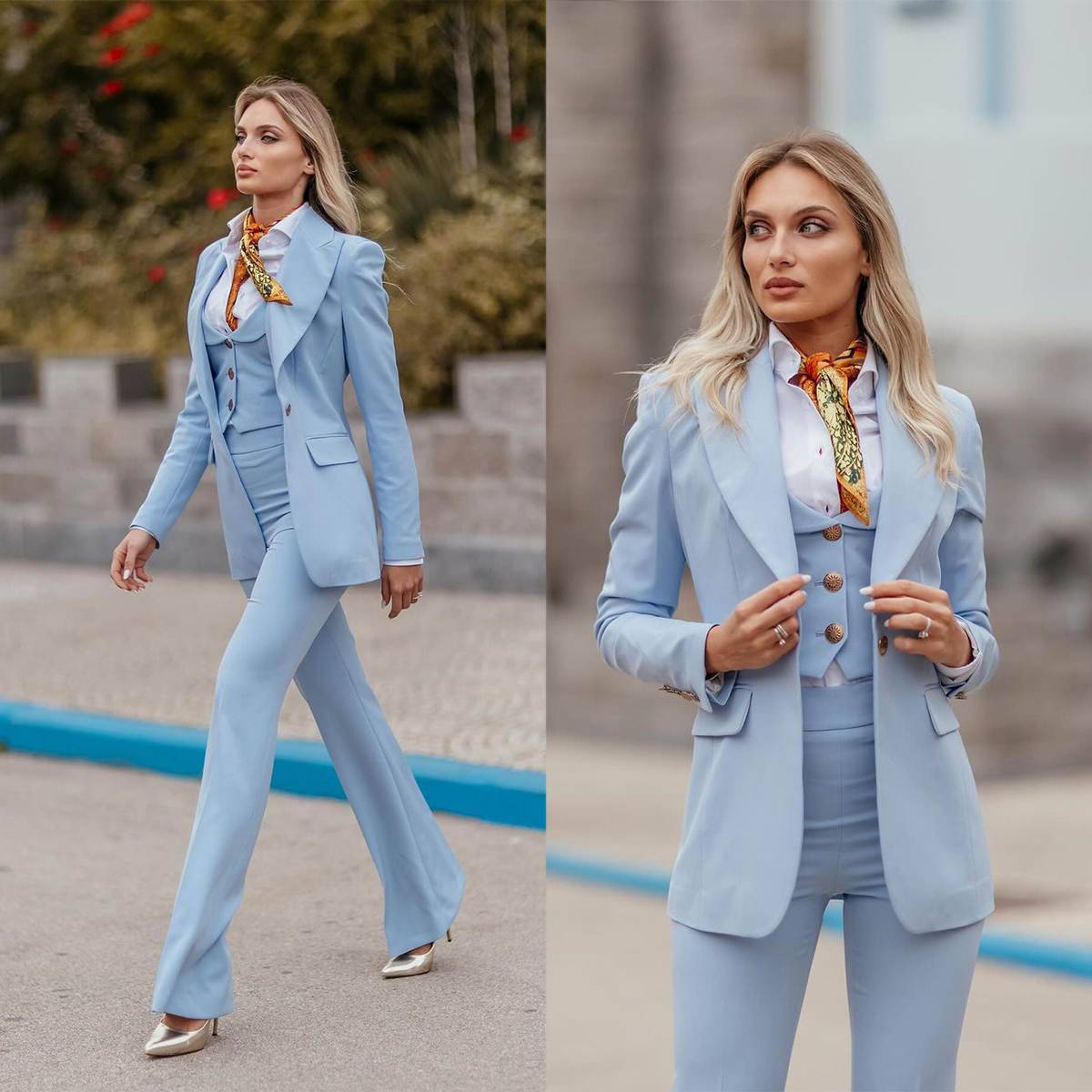 Women'S Formal Jackets To Wear With Dresses - Women Formal Suits Sky Blue Peaked