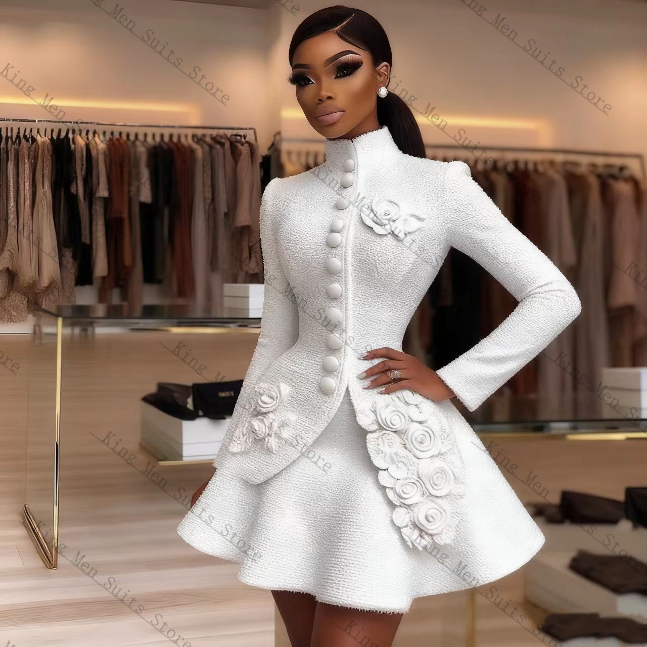 Women'S Formal Jackets To Wear With Dresses - Luxury White Women Suit Set 2
