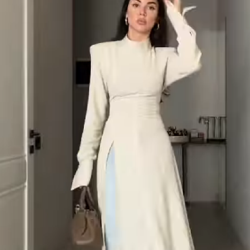 Female Formal Wear - Women's Elegant High Neck Long Sleeve
