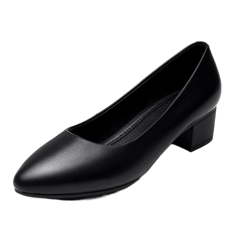Slingback Heel Formal - 2026 Women's Low-Heel Pumps Black Genuine
