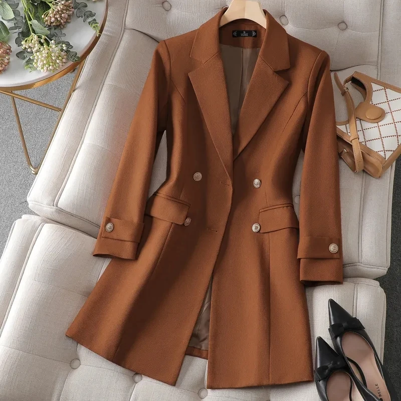 Women Formal Wear With Blazer - Autumn Winter Jacket Women Long Blazer