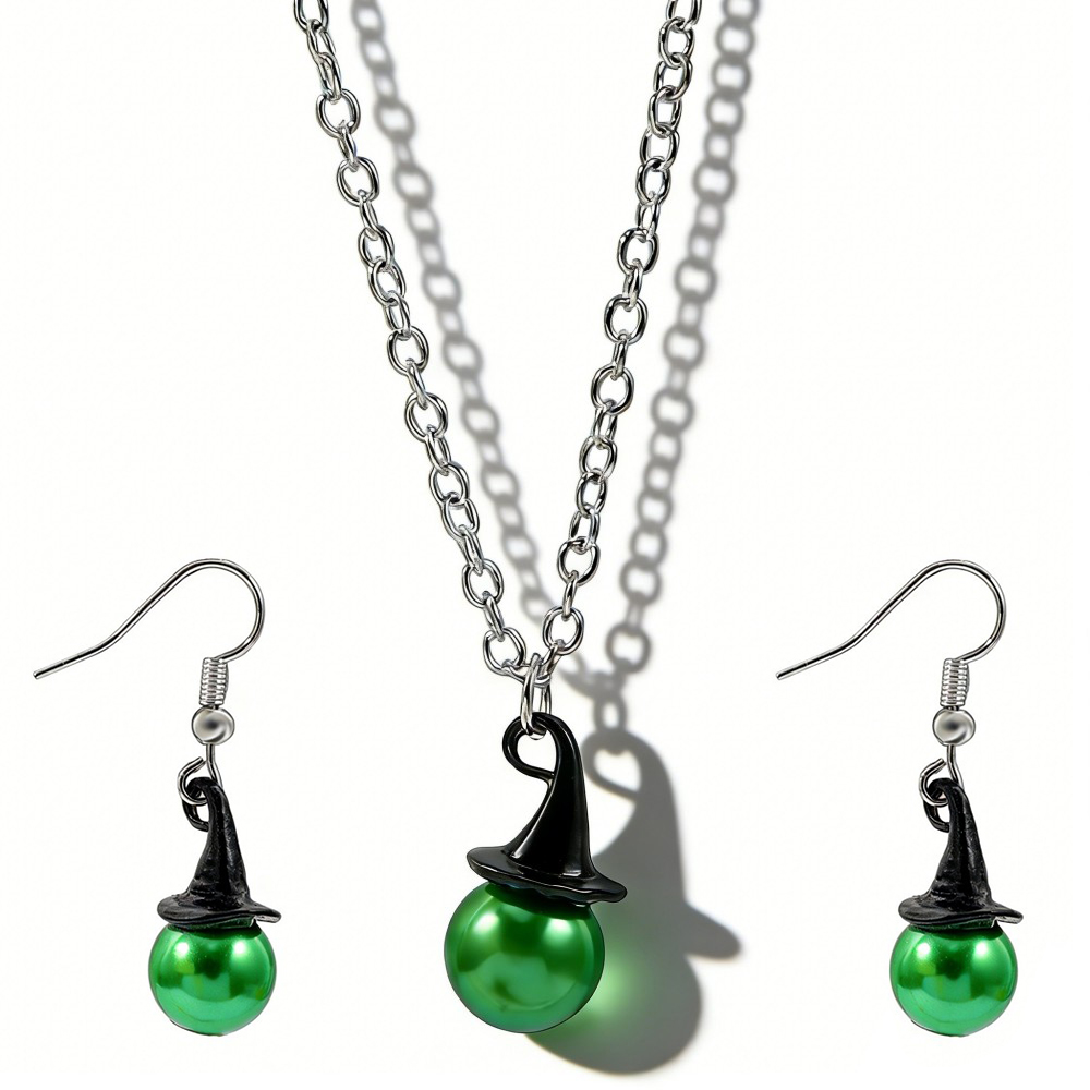 Pearl Necklace Set - Wicked Inspired Witch Hat & Crown