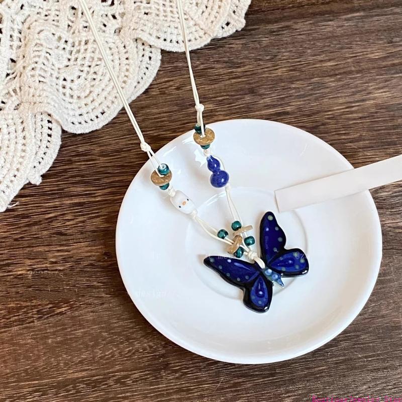 Women Formal Wear Ethnic - E1PE Stylish Butterfly Charm Necklace Unique