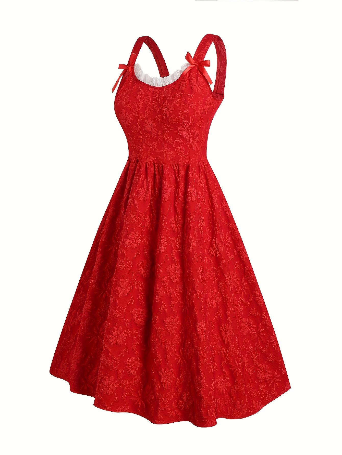 Female Formal Wear - Plus-size Ladies Floral Sweet Lace Back