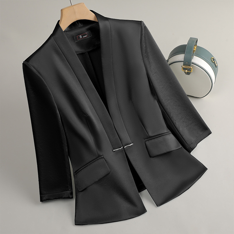Women Formal Wear With Black Blazer - Professional Women Black White Blue Blazer
