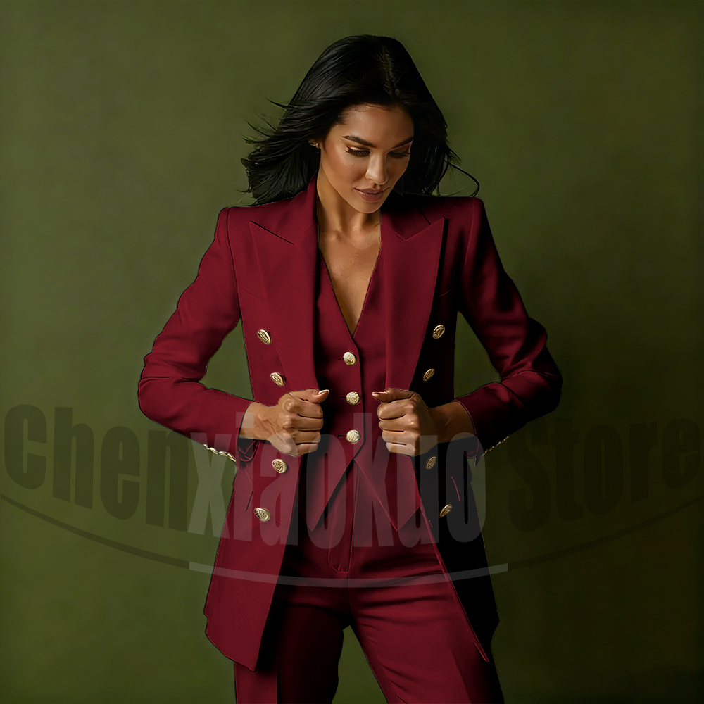 Women's Double Breasted Three  - Women Formal Wear With Blazer ulasan dan harga