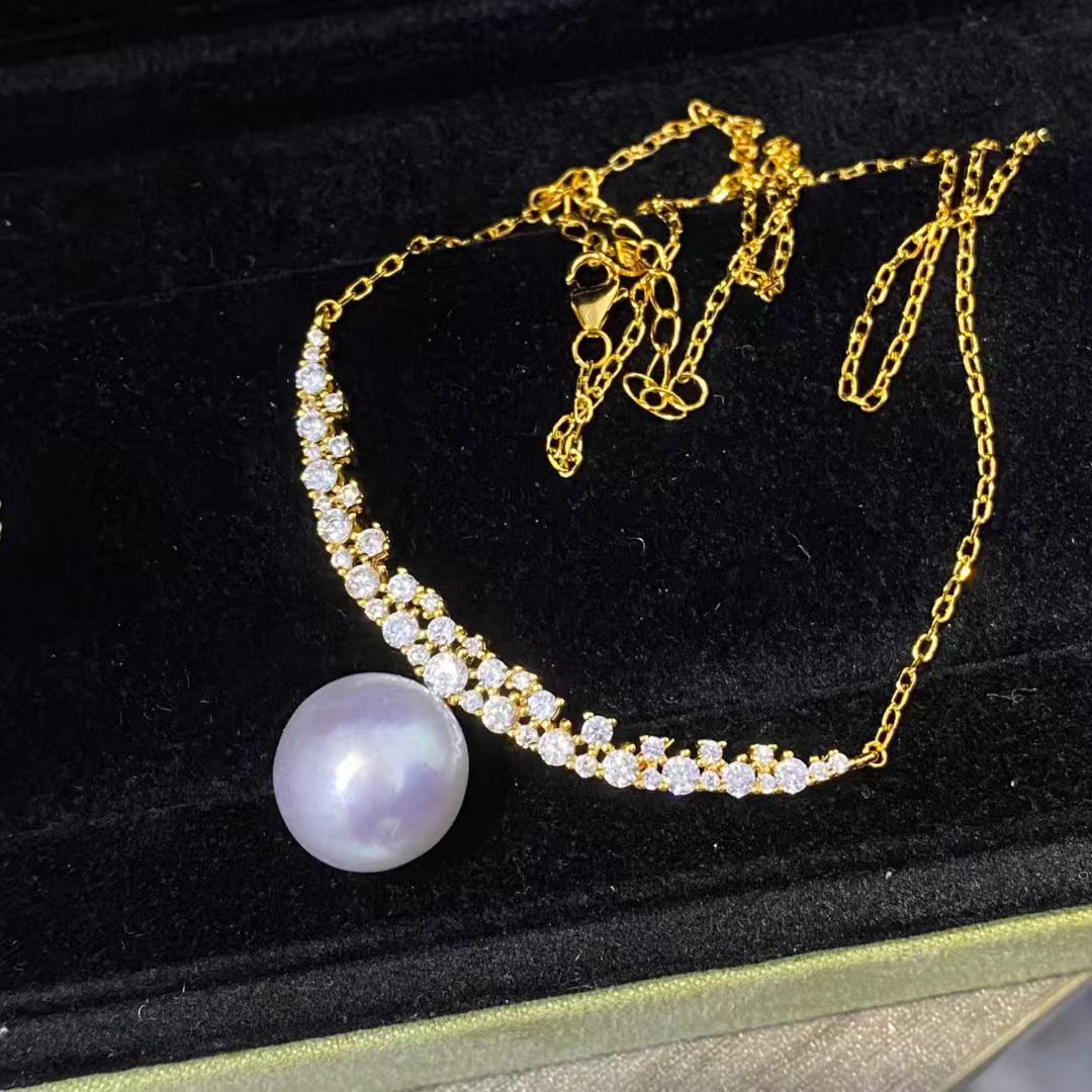 S925 Sterling Silver Necklace  - Pearl Necklace Set ulasan dan harga