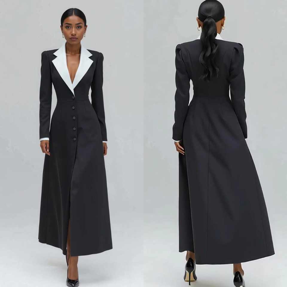 A Line Women Long Blazer Jacke - Women'S Formal Jackets To Wear With Dresses ulasan dan harga