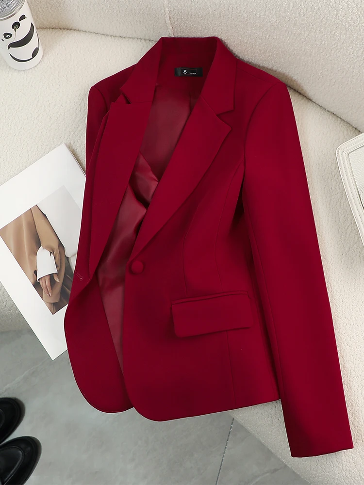 Women Blazer Ladies Red Green  - Women Formal Wear With Black Blazer ulasan dan harga