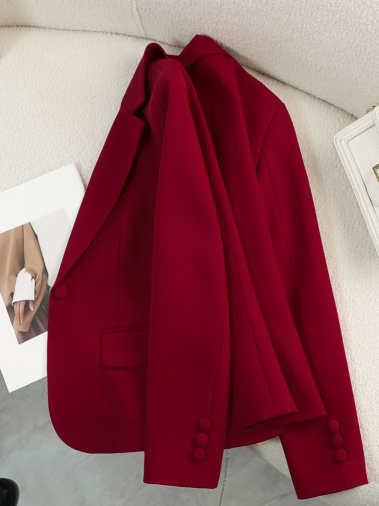 Women Blazer Ladies Red Green  - Women Formal Wear With Black Blazer ulasan dan harga