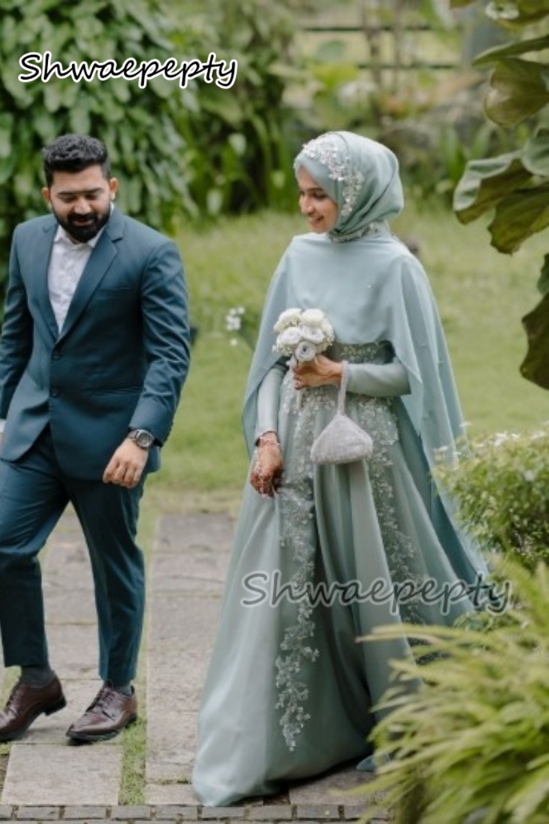 Elegant Muslim Evening Dress W - Women Formal Wear Hijab ulasan dan harga