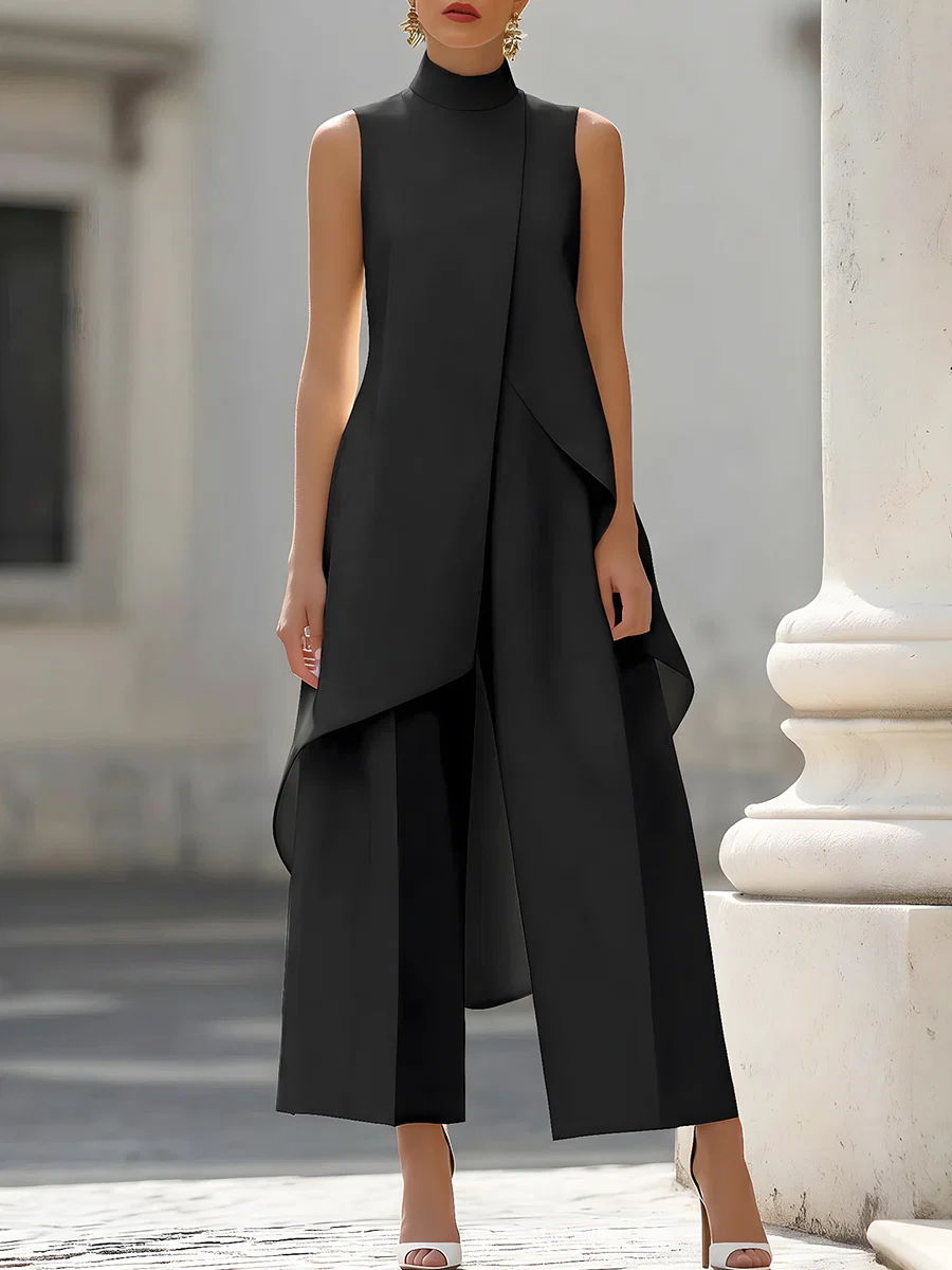 Sleeveless High Neck Asymmetri - Female Formal Wear ulasan dan harga