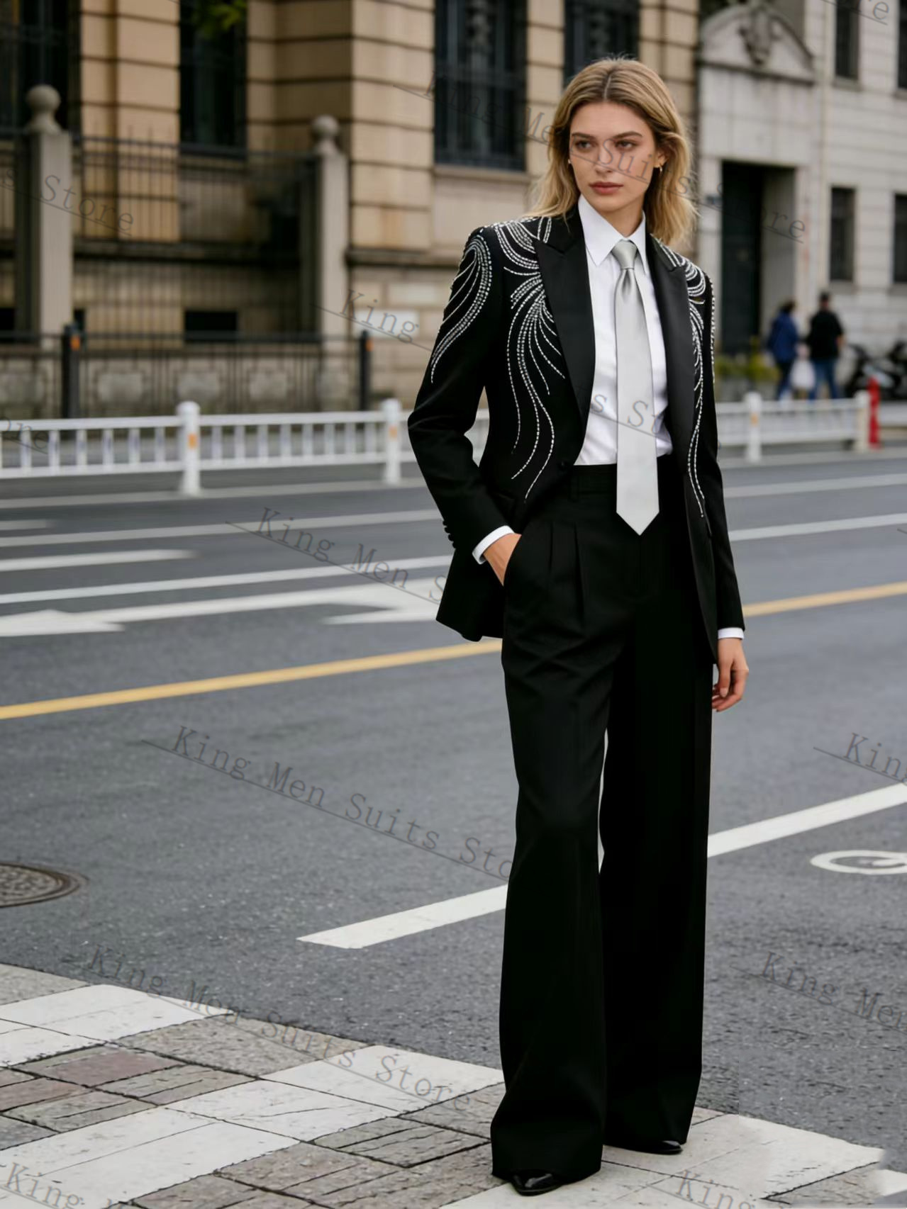 Black Women Suit Set 2 Pcs Bla - Women Formal Wear With Black Blazer ulasan dan harga