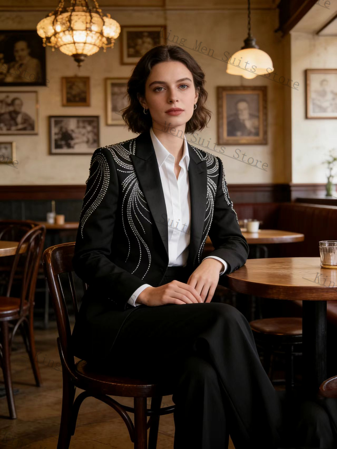 Black Women Suit Set 2 Pcs Bla - Women Formal Wear With Black Blazer ulasan dan harga