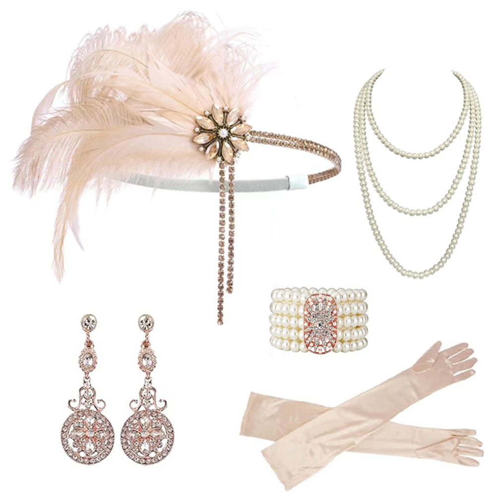 1920s Vintage Party Jewelry Se - Pearl Necklace Set ulasan dan harga