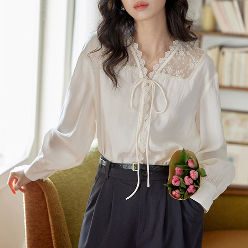 Long Sleeve Shirts Womens Sati - Women Formal Blouses For Evening Wear ulasan dan harga