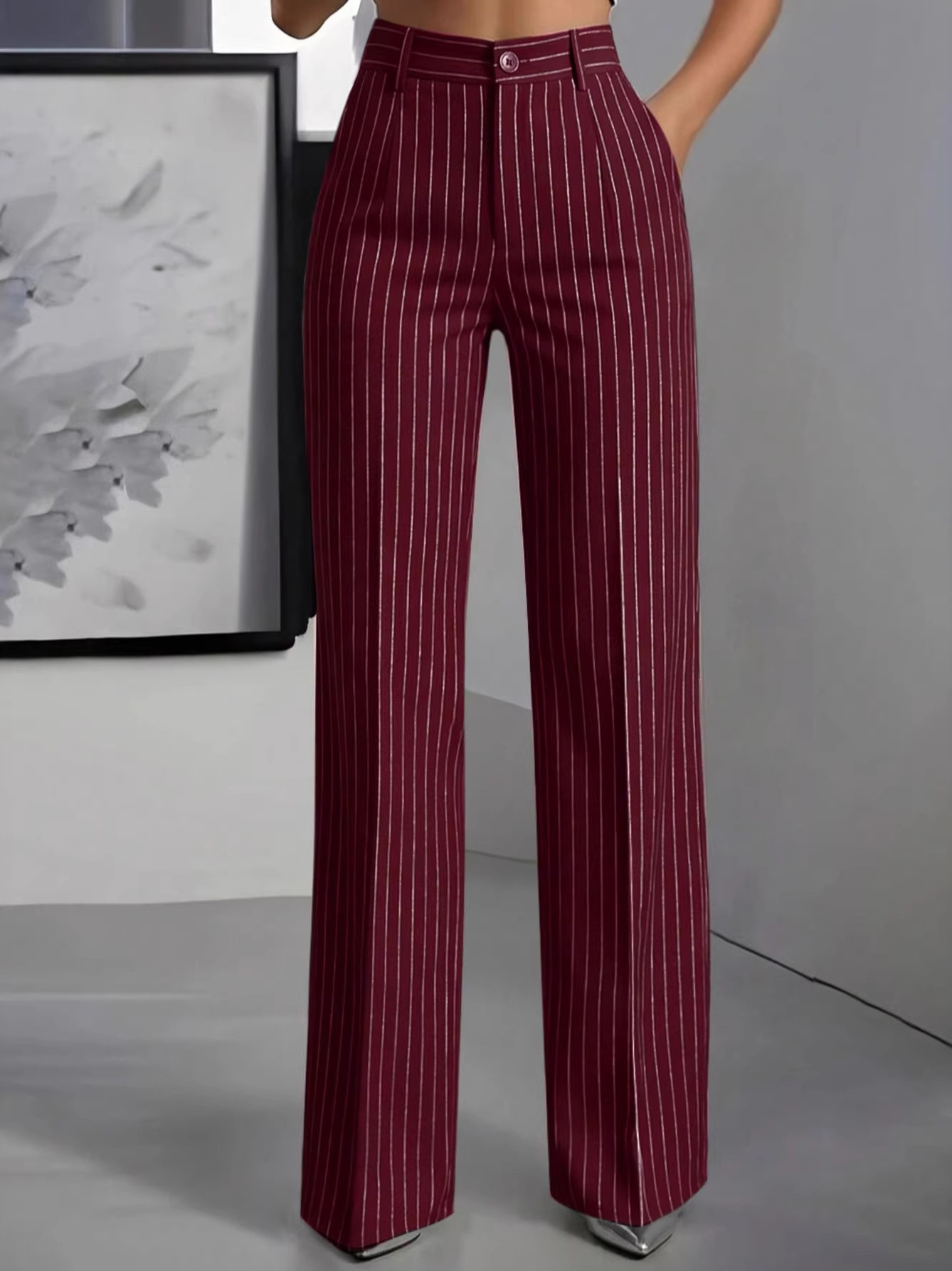 Elegant High Waist Straight Le - Female Formal Wear ulasan dan harga