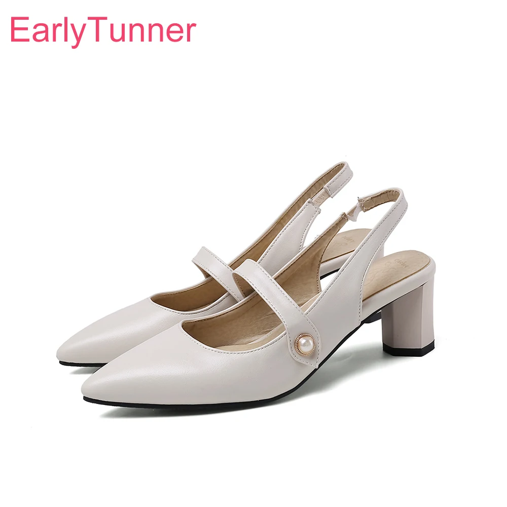 Summer New Elegant Beige Black - Slingback Heel Formal ulasan dan harga