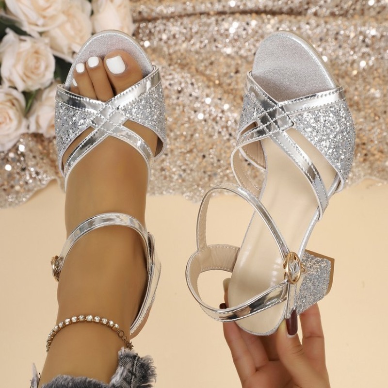 Women Block Heels Sandals Gold - Women'S Formal Wear To A Wedding ulasan dan harga