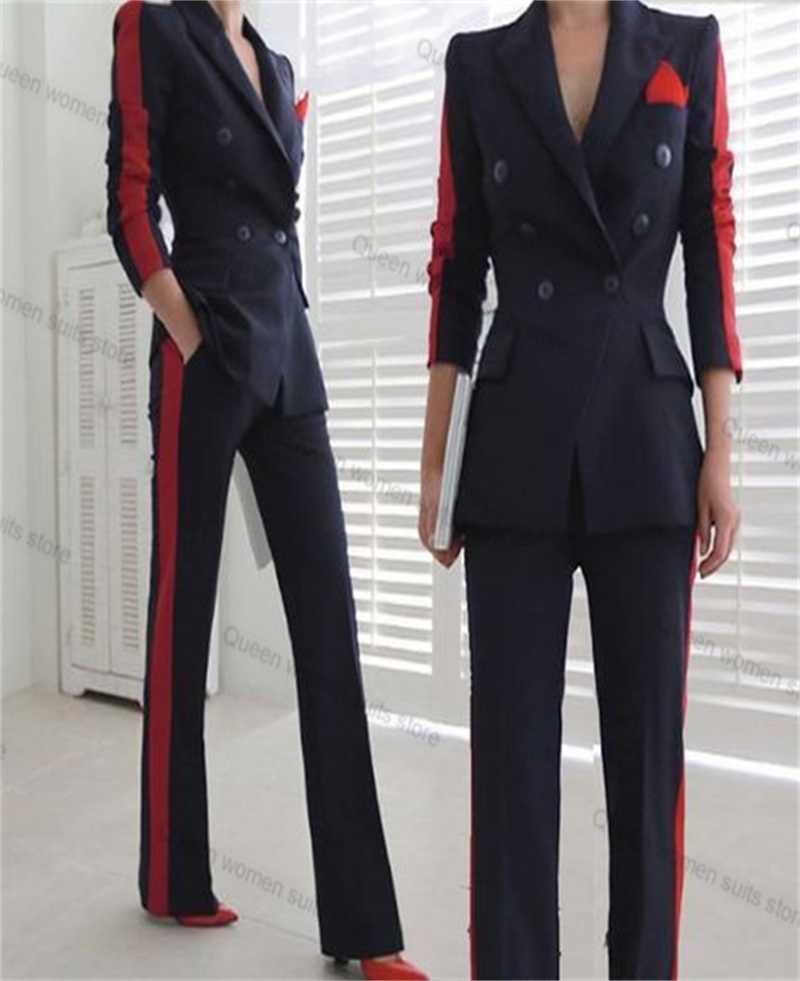 Red Black Autumn Women Suit Se - Women Formal Wear With Black Blazer ulasan dan harga