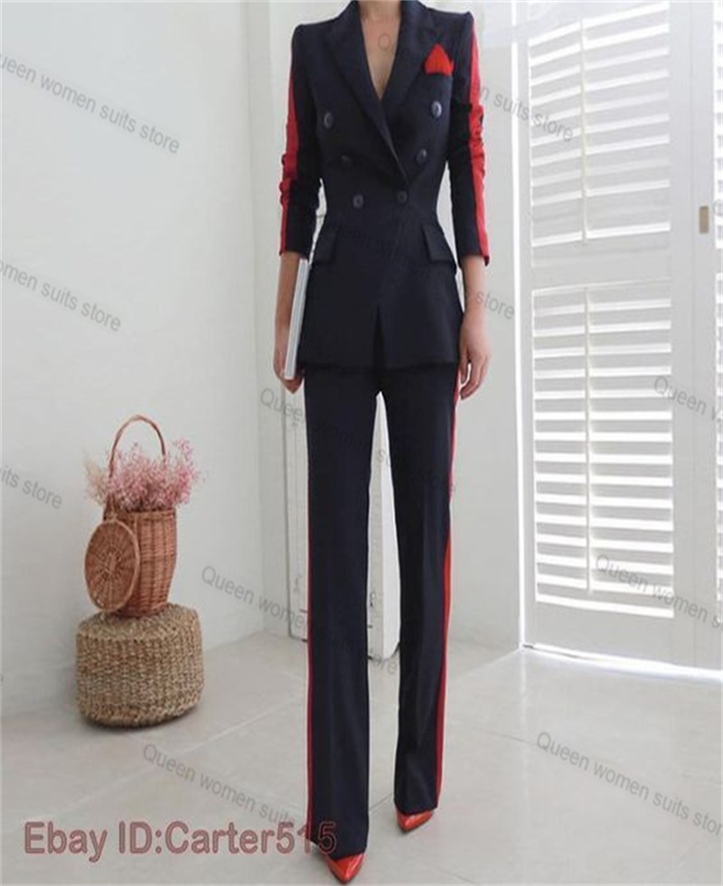 Red Black Autumn Women Suit Se - Women Formal Wear With Black Blazer ulasan dan harga