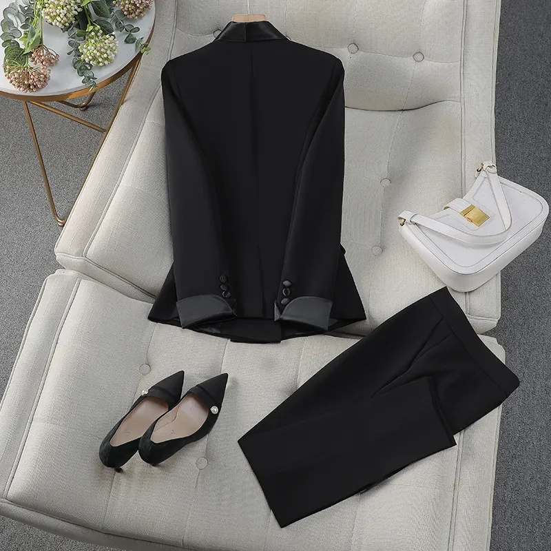Elegant Red Black Women Pant S - Women Formal Wear With Black Blazer ulasan dan harga