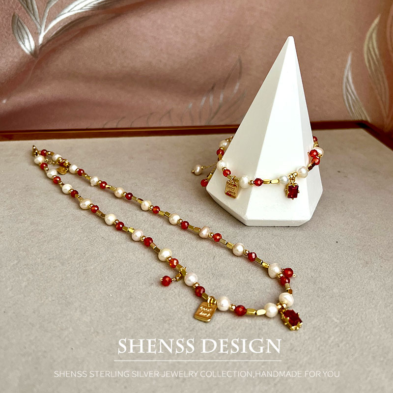 Natural 5-6mm Freshwater Pearl - Pearl Necklace Set ulasan dan harga