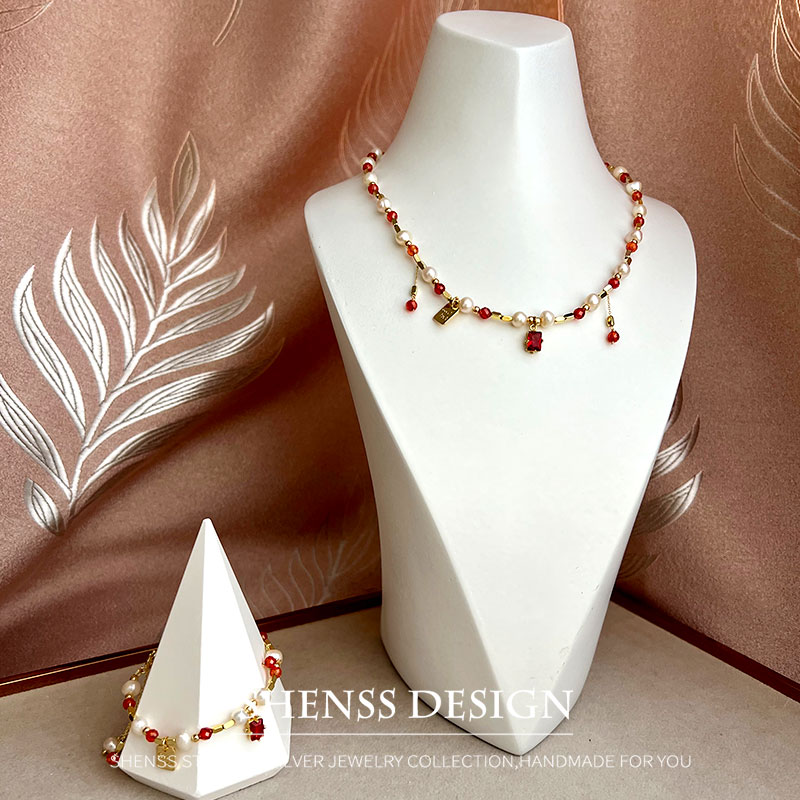 Natural 5-6mm Freshwater Pearl - Pearl Necklace Set ulasan dan harga