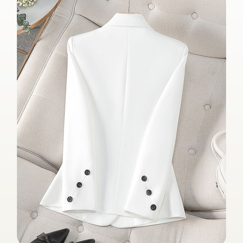 2025 New Spring Autumn White B - Women Formal Wear With Black Blazer ulasan dan harga