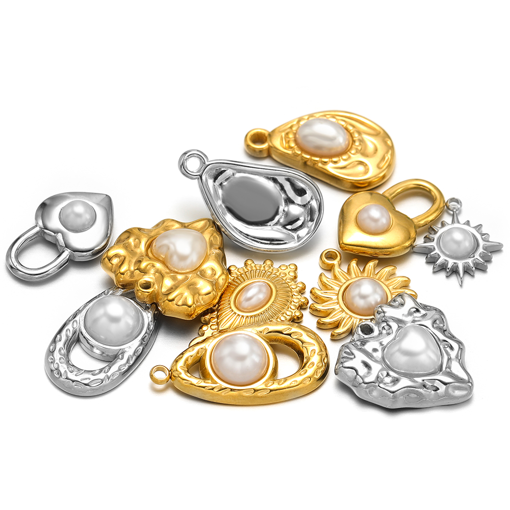 5pcs Stainless Steel Imitation - Pearl Necklace Set ulasan dan harga