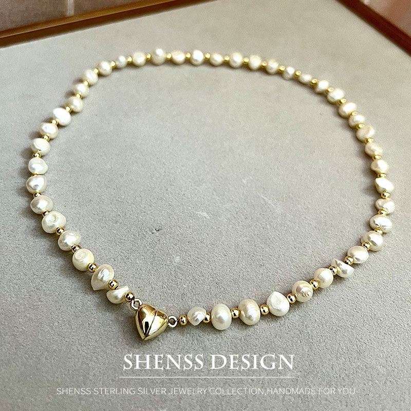 Natural Baroque 5-6mm Freshwat - Pearl Necklace Set ulasan dan harga