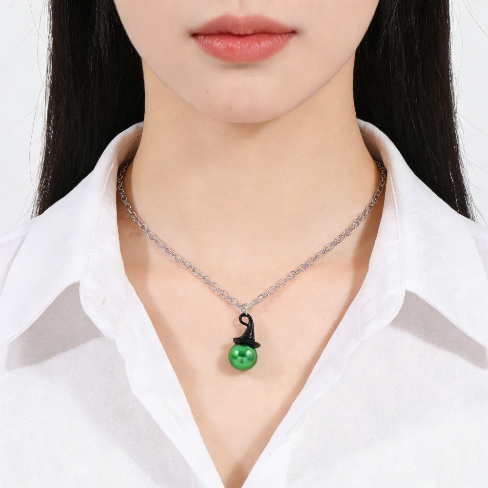 Wicked Inspired Witch Hat & Cr - Pearl Necklace Set ulasan dan harga