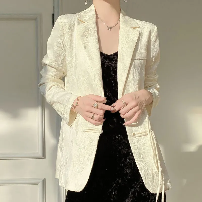 Women's White Textured Blazer  - Women Formal Wear With Blazer ulasan dan harga