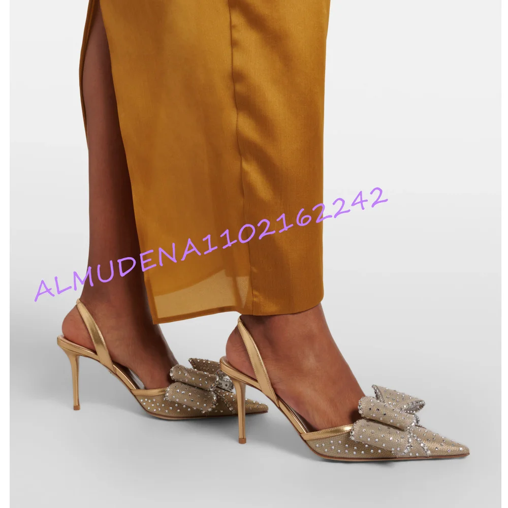 Women Champagne Mesh Rhineston - Slingback Heel Formal ulasan dan harga