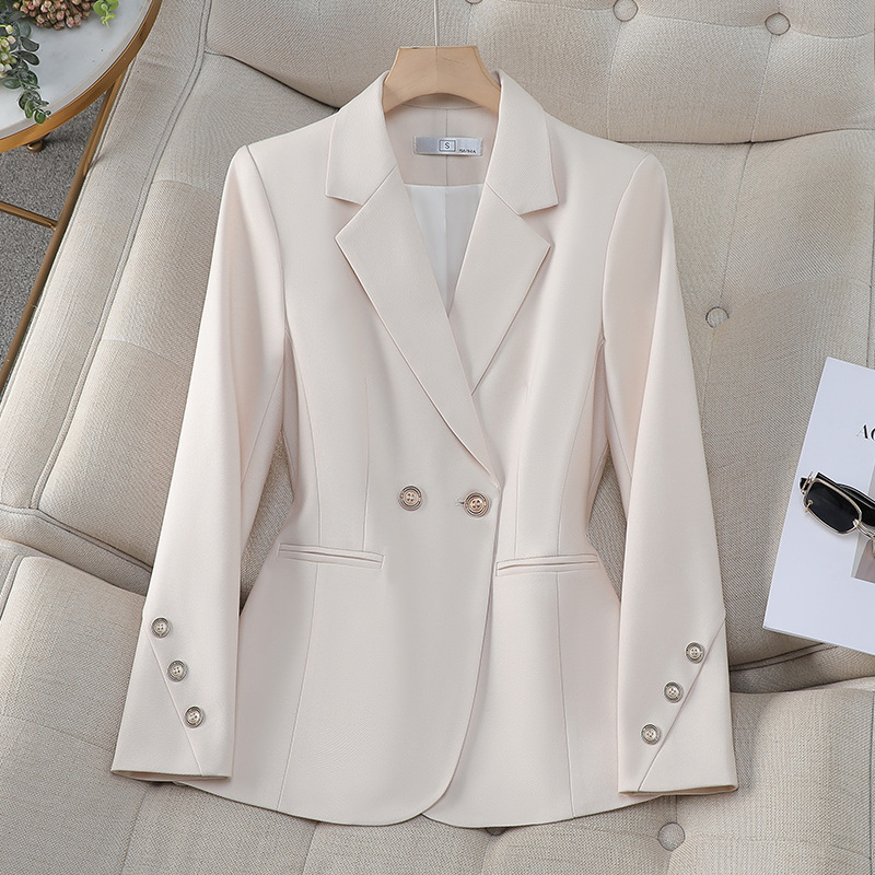 Women Double Breasted Solid Bl - Women Formal Wear With Black Blazer ulasan dan harga
