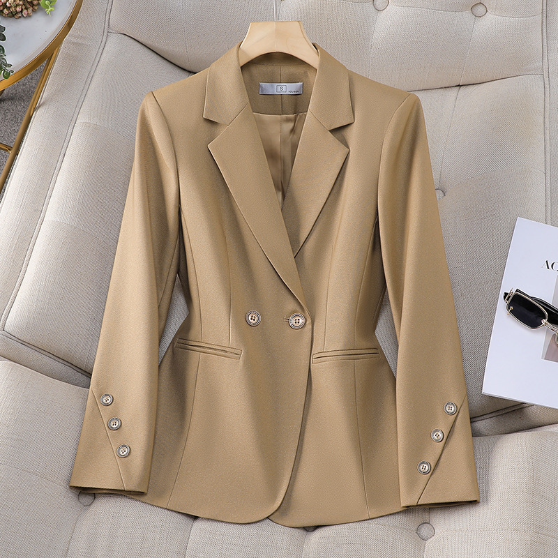 Women Double Breasted Solid Bl - Women Formal Wear With Black Blazer ulasan dan harga