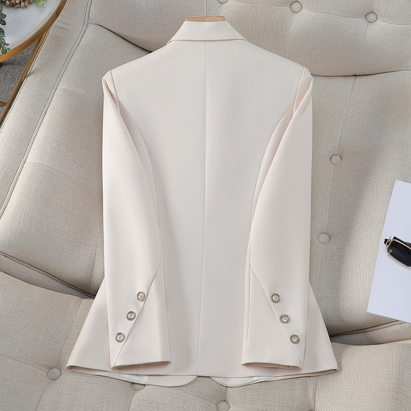 Women Double Breasted Solid Bl - Women Formal Wear With Black Blazer ulasan dan harga