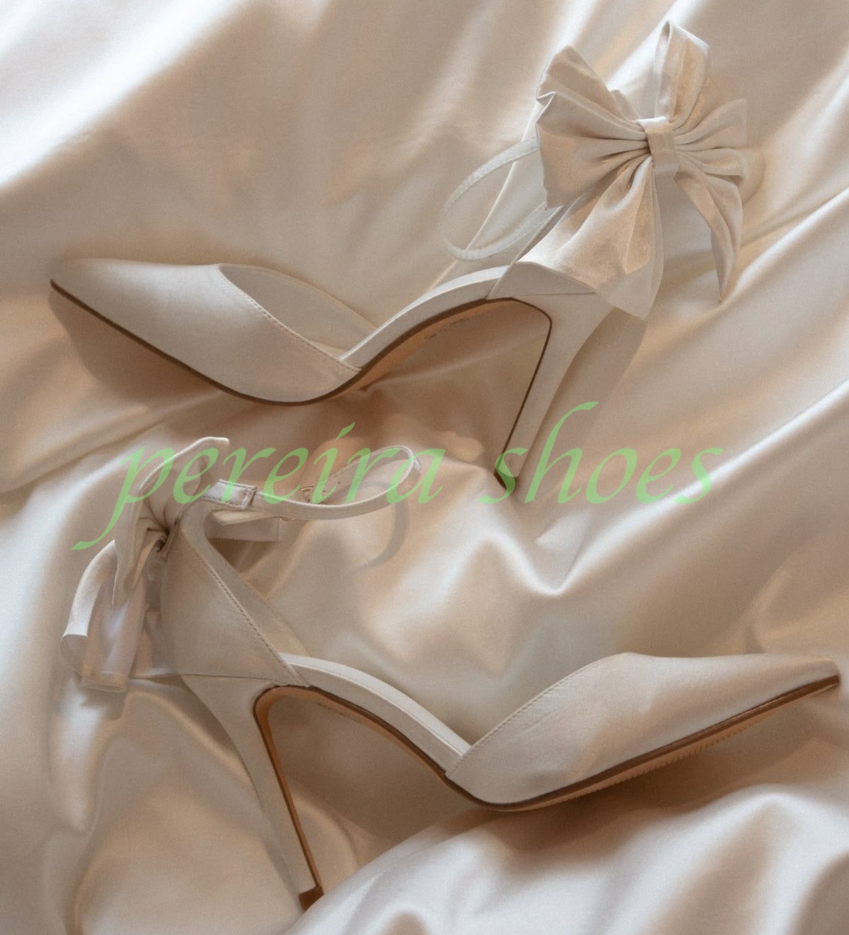 Women Ivory Satin Pointed Toe  - Slingback Heel Formal ulasan dan harga