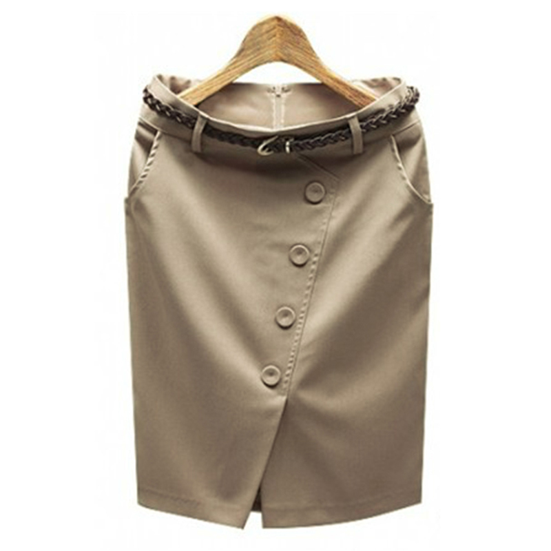 Women's Button Split Hem High  - Women Formal Wear With Skirt ulasan dan harga
