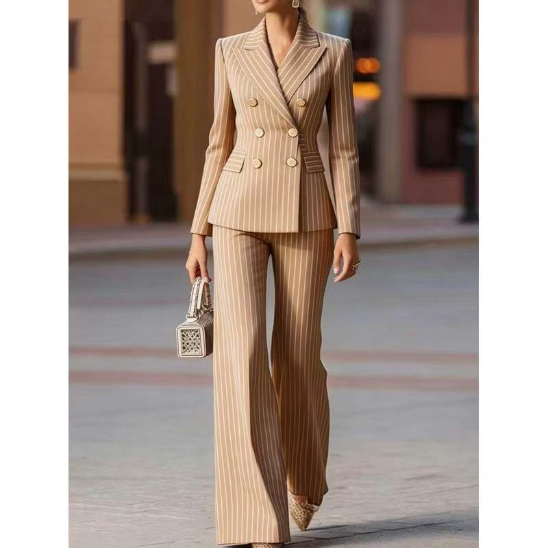 Autumn Pant Suit Women Striped - Women Formal Wear With Blazer ulasan dan harga