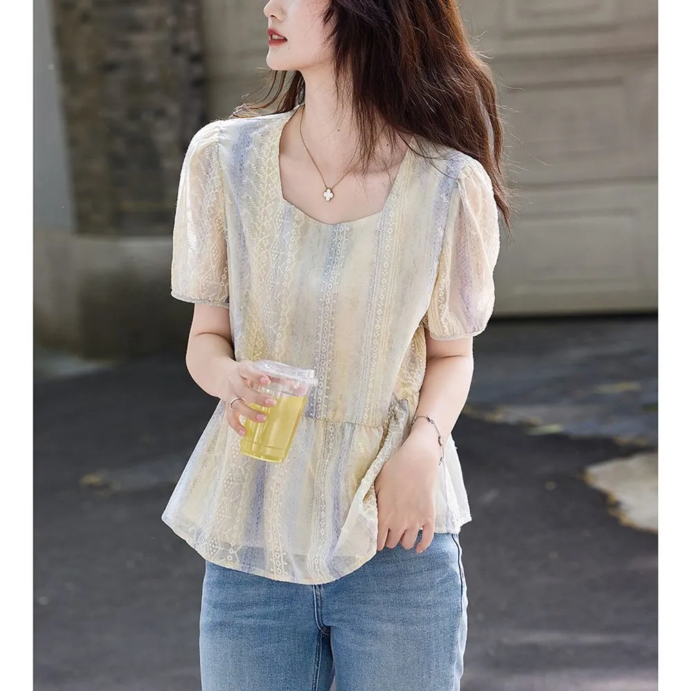Women Korean Style Loose Puff  - Women Formal Blouses For Evening Wear ulasan dan harga