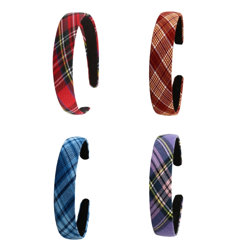 Checkered Hairhoop Fabric Wide - Formal Wear Hairstyles For Women ulasan dan harga