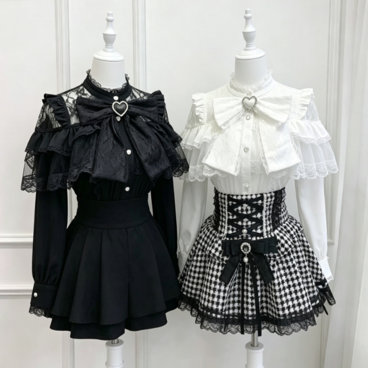 Kawaii Japanese Lolita Blouse  - Women Formal Blouses For Evening Wear ulasan dan harga