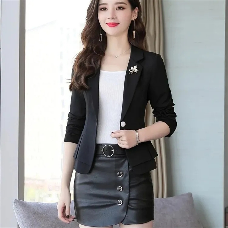 Women Ladies Red Green Beige B - Women Formal Wear With Black Blazer ulasan dan harga