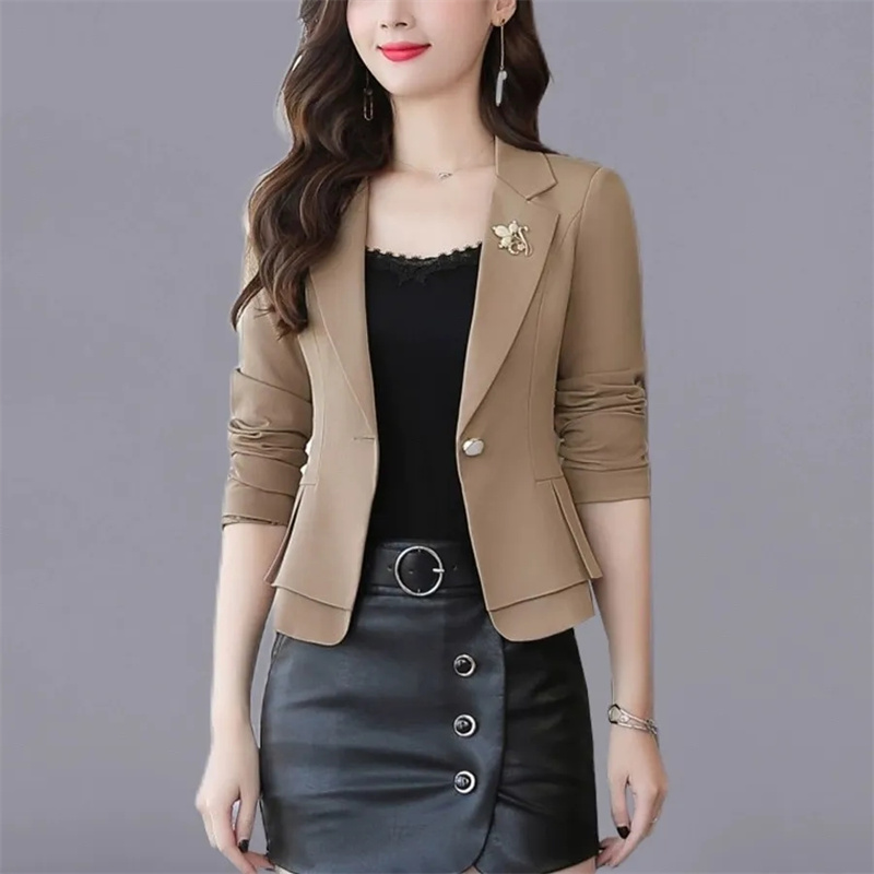 Women Ladies Red Green Beige B - Women Formal Wear With Black Blazer ulasan dan harga