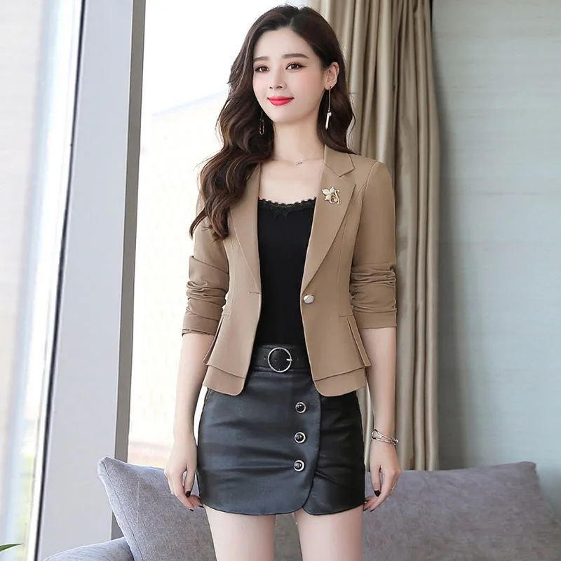 Women Ladies Red Green Beige B - Women Formal Wear With Black Blazer ulasan dan harga