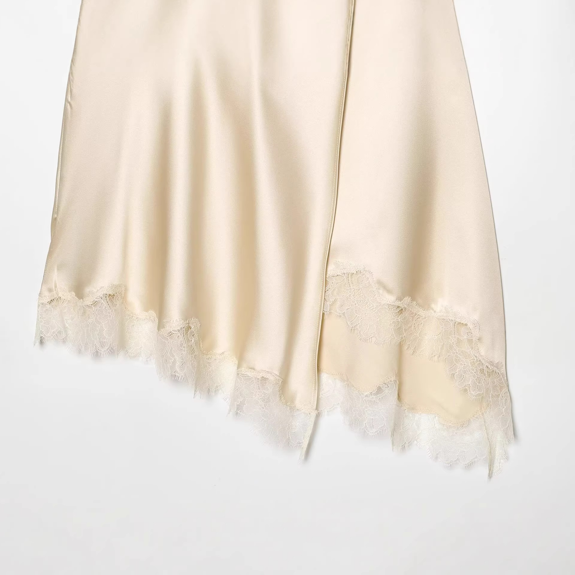 Women's Elegant Satin Lace Hem - Women Formal Wear With Skirt ulasan dan harga