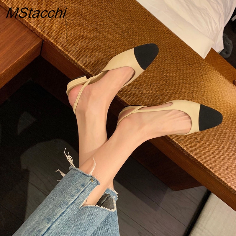 Patchwork Leather Slingbacks W - Slingback Heel Formal ulasan dan harga