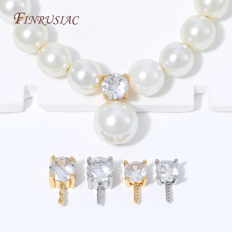 18K Gold Plated CZ Prong Set P - Pearl Necklace Set ulasan dan harga